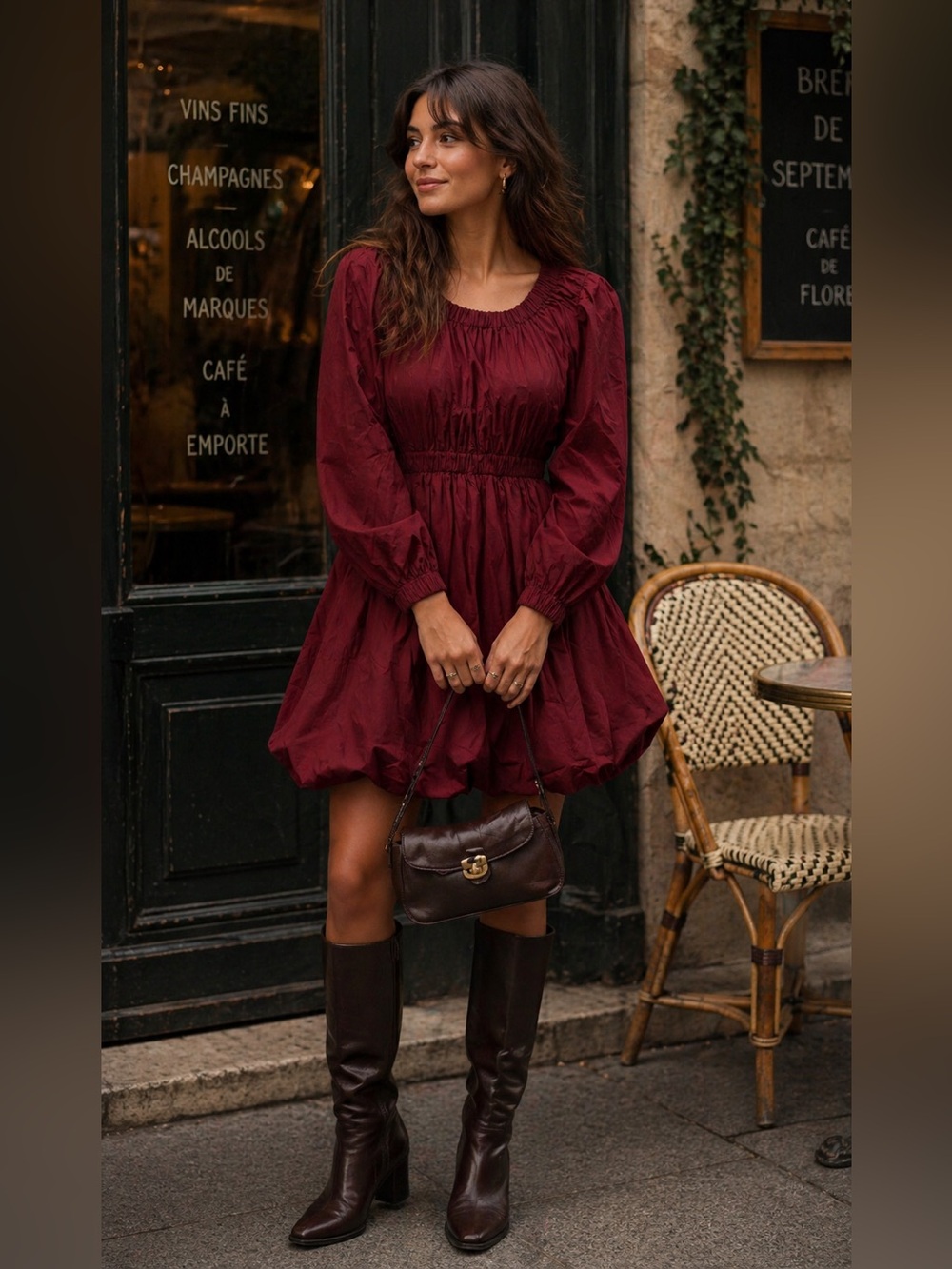 Ulla Johnson Martine Mini Dress Red Cotton Puff Sleeve Boho SZ 4